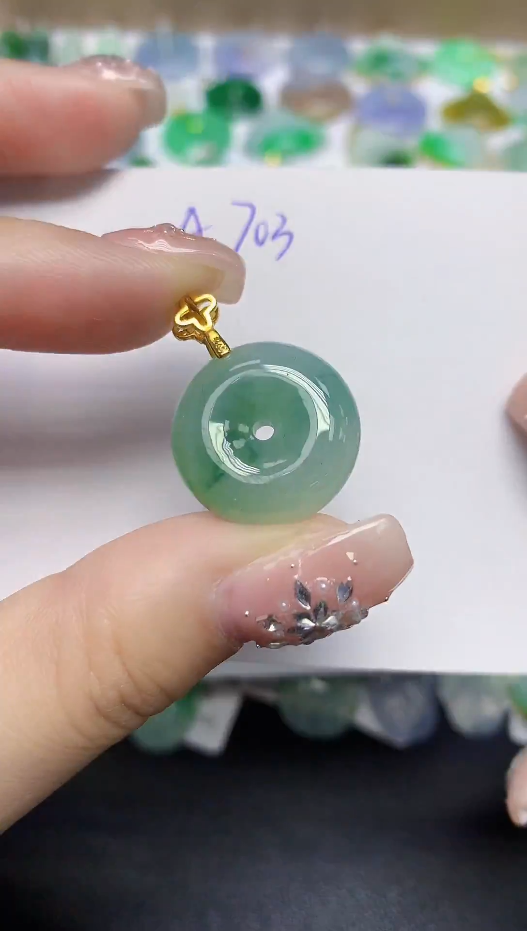 颈饰未镶嵌翡翠天然缅甸翡翠A货翡翠百元以上9元证书费自理