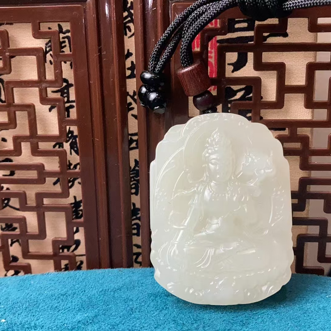 和田玉大势至菩萨吊坠（马）