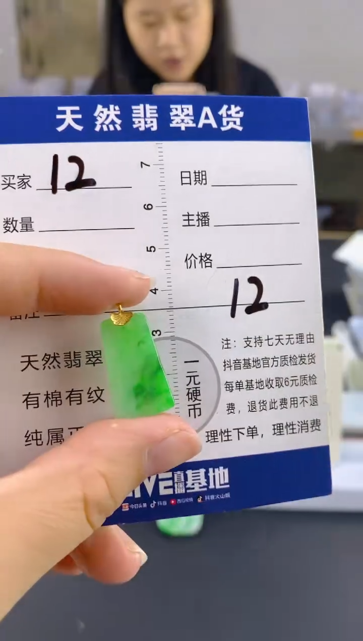 【闪购商品】翡翠颈饰18K金镶嵌天然A货翡翠