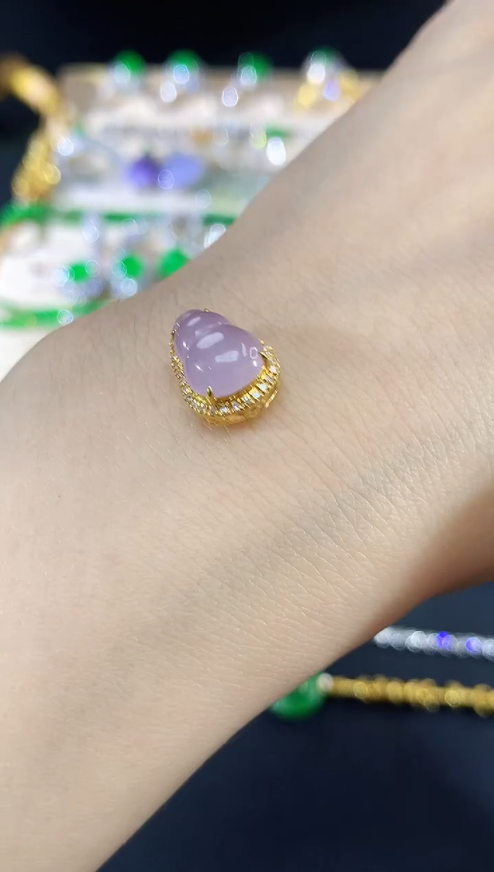 吊坠(不含链)18K金镶嵌翡翠71|3800