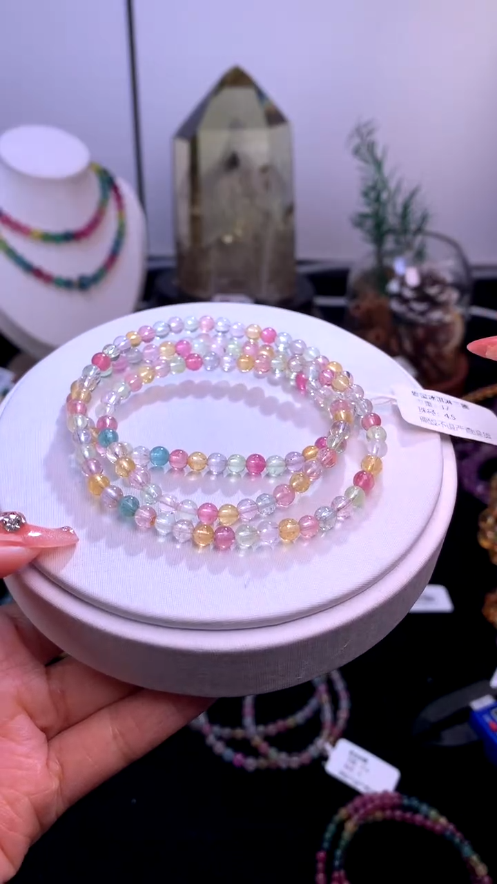 手链未镶嵌碧玺【梦源珠宝】天然碧玺多圈手链