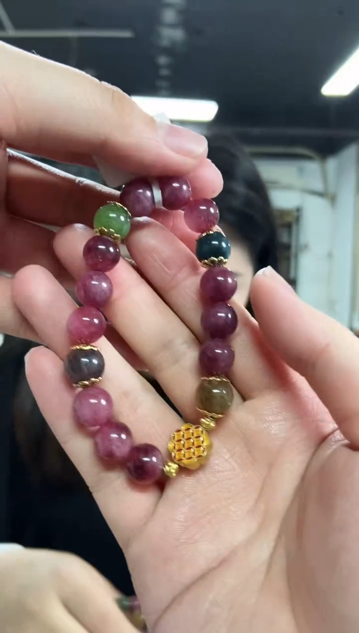 【闪购商品】碧玺手串未镶嵌多样性发其一颜色微差