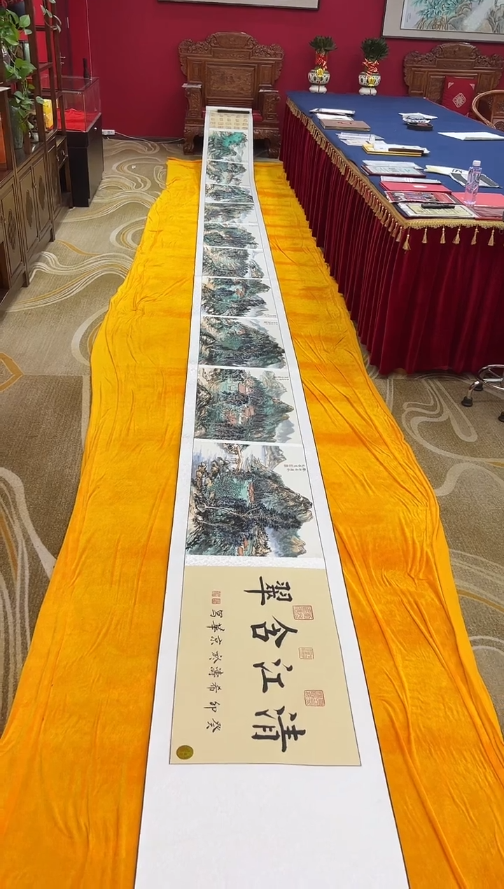 国画李希涛清江含翠