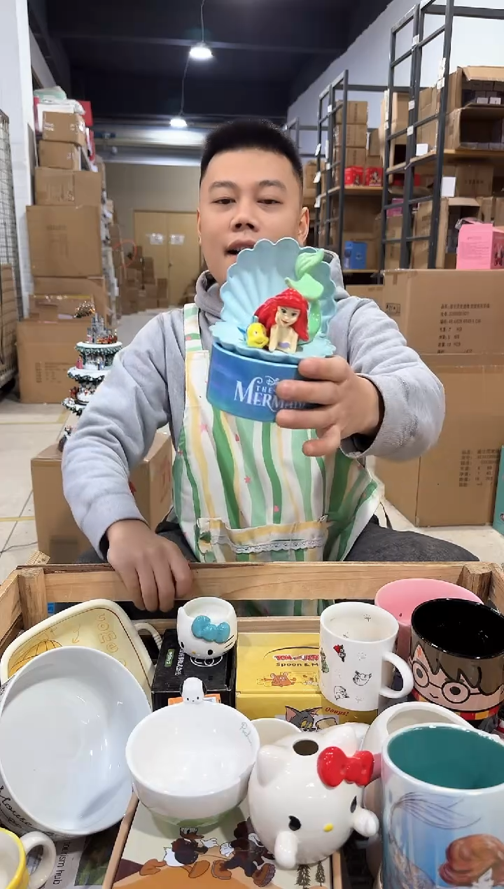 瓷片美人鱼首饰盒