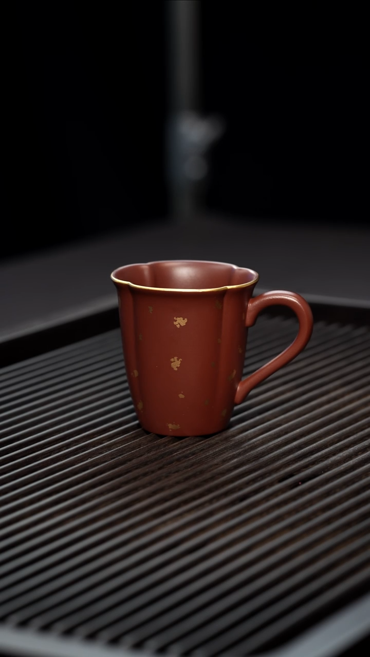 茶壶紫砂紫泥描金咖啡杯
