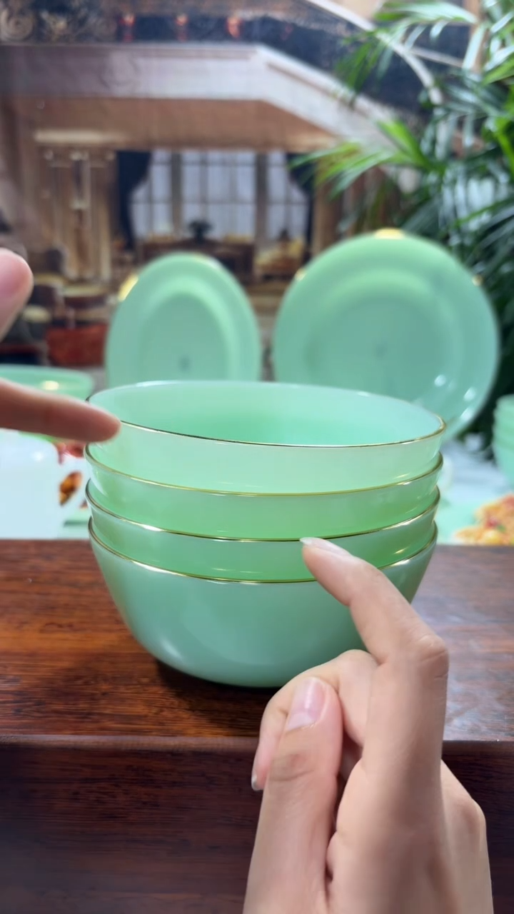 【闪购商品】.... 5.5英寸玉瓷碗4个口径13.8厘米 