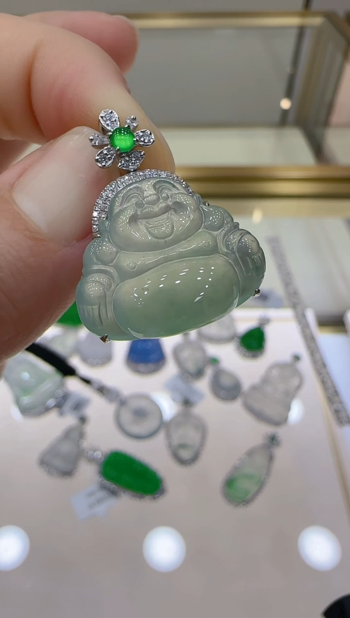 【闪购商品】翡翠吊坠(不含链)18K金镶嵌团购多样性发一件