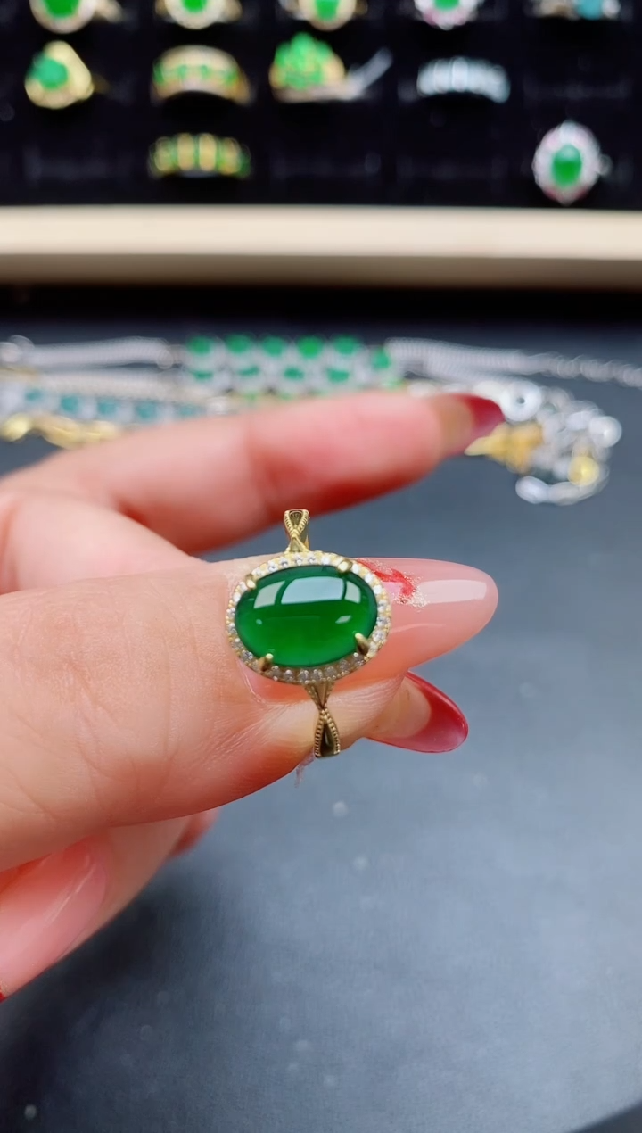 【闪购商品】翡翠戒指银S925镶嵌21321