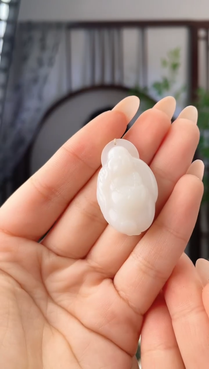 颈饰未镶嵌和田玉逍遥佛 xp