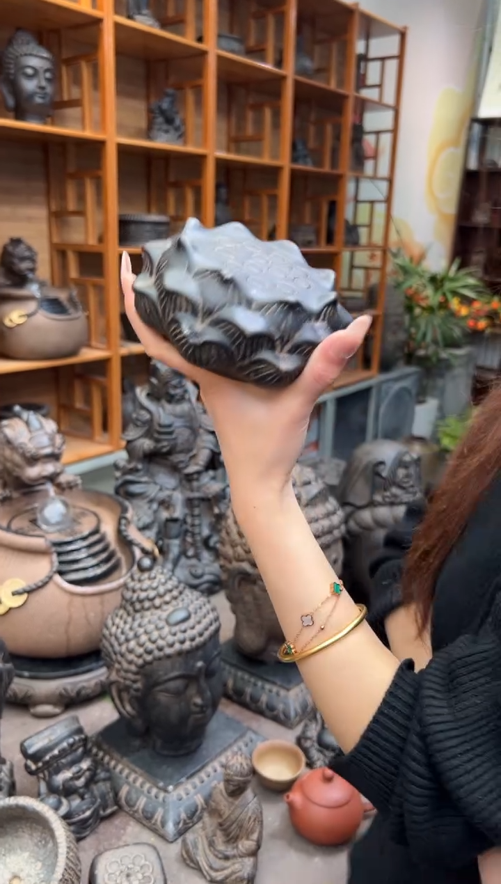 陶土【火山泥】莲蓬实心底座