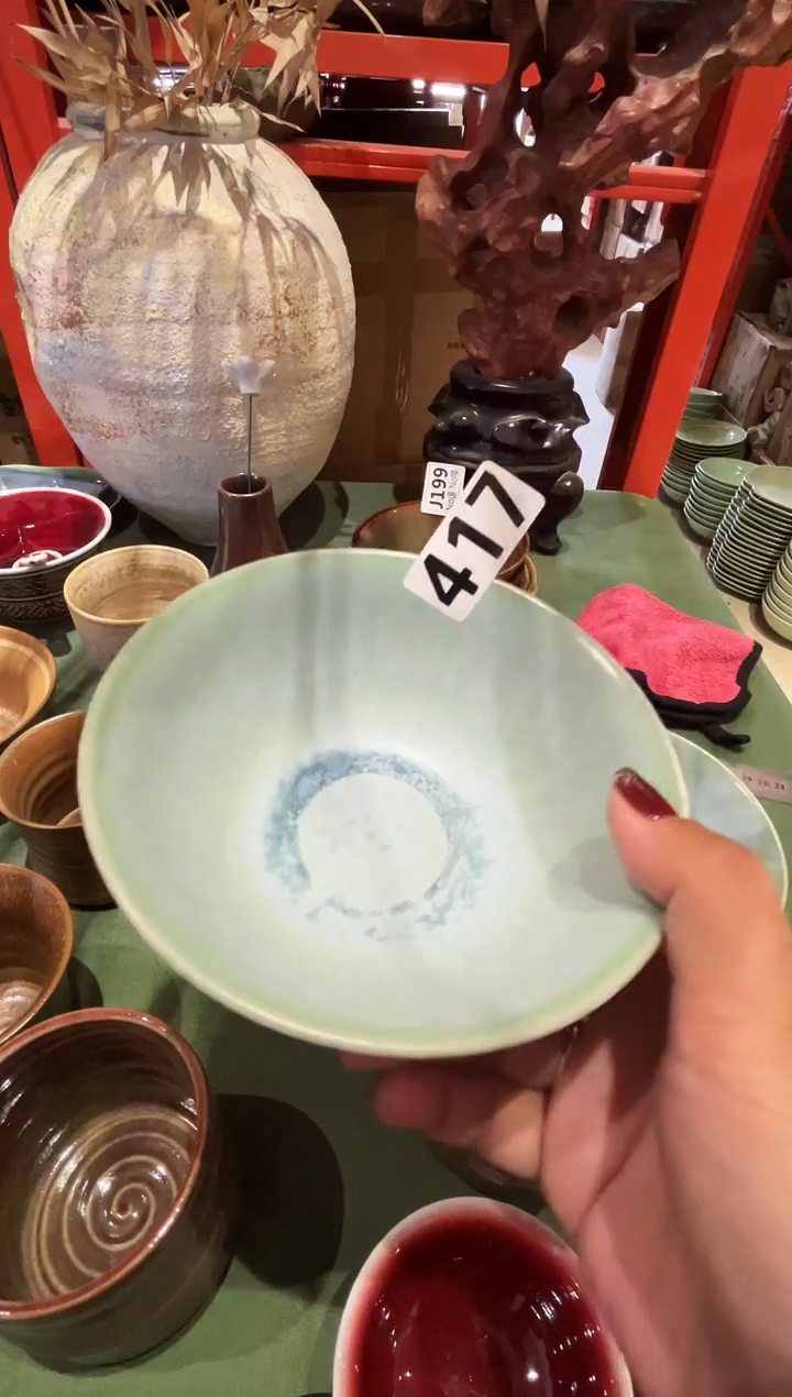 瓷片桃*417蓝色米饭碗福利