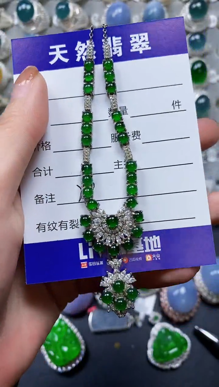 【闪购商品】翡翠颈饰银S925镶嵌0219