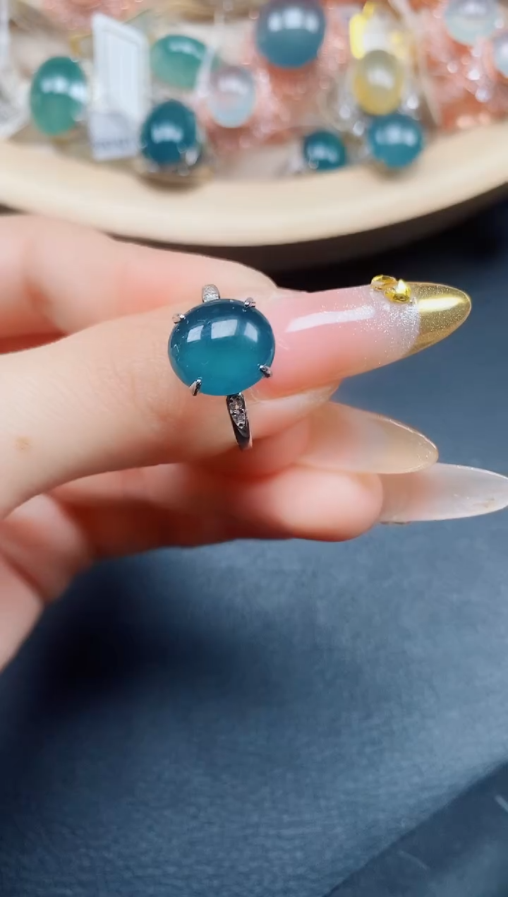 【闪购商品】翡翠戒指银S925镶嵌翡翠