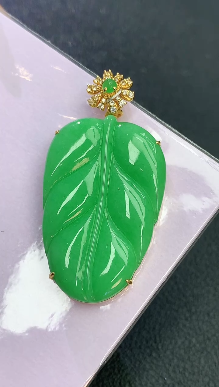 颈饰18K金镶嵌翡翠语**?赠礼盒 麦麦