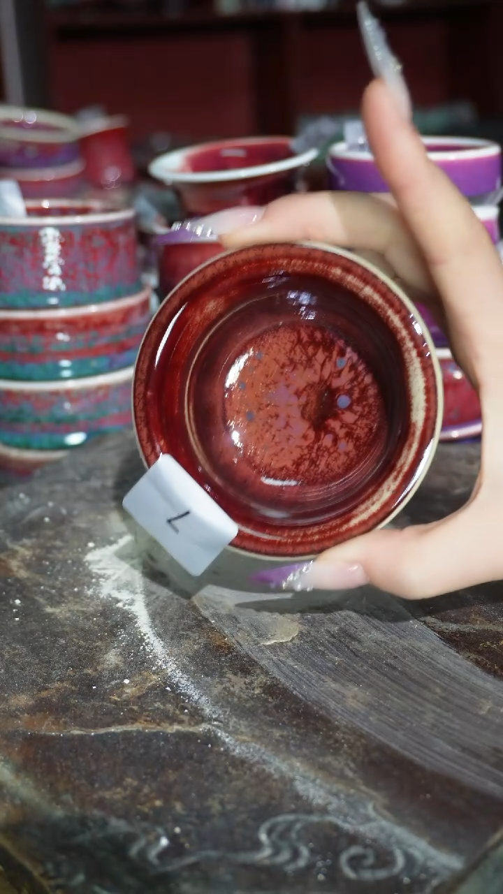 摆件陶精品窑变钧瓷茶器