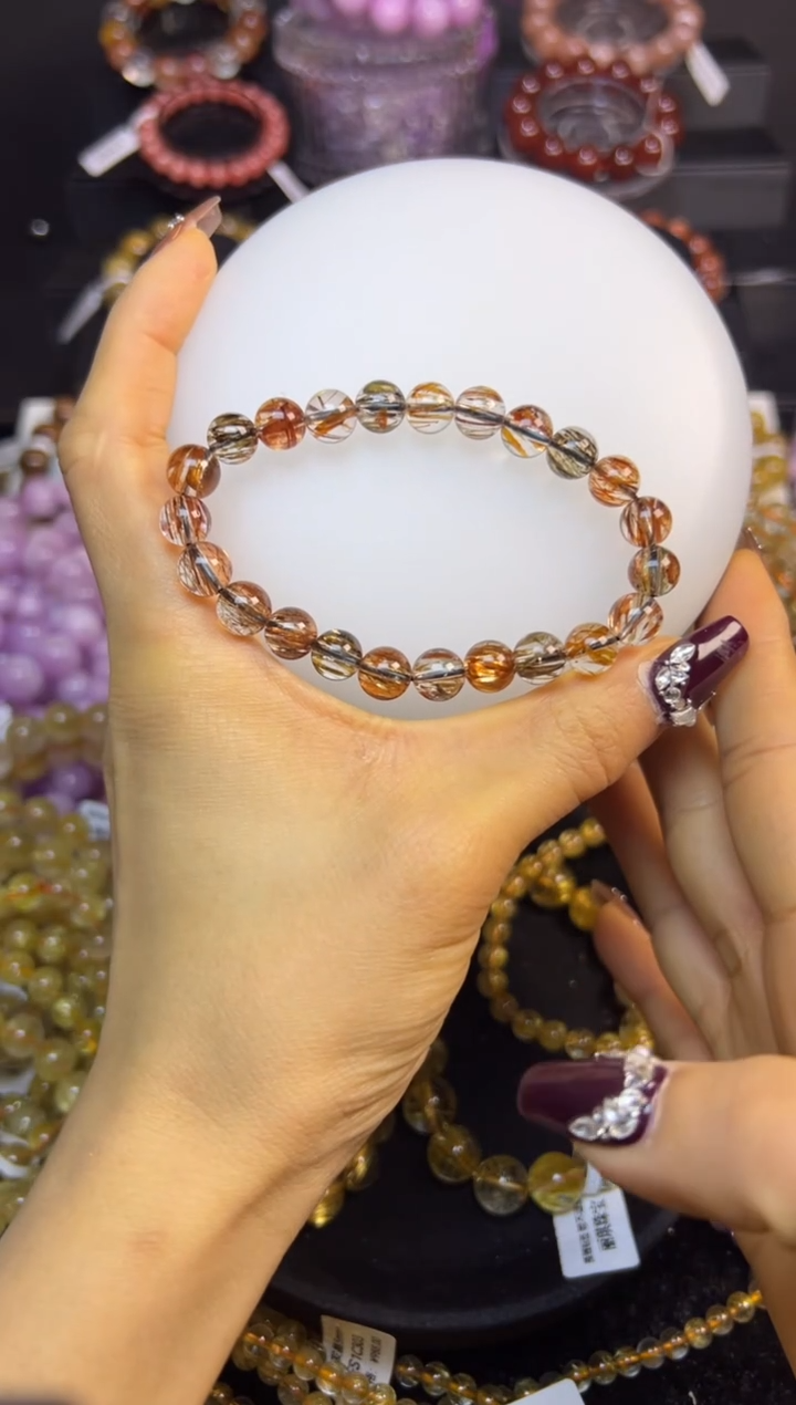 未镶嵌手串水晶黑金超8.4mm