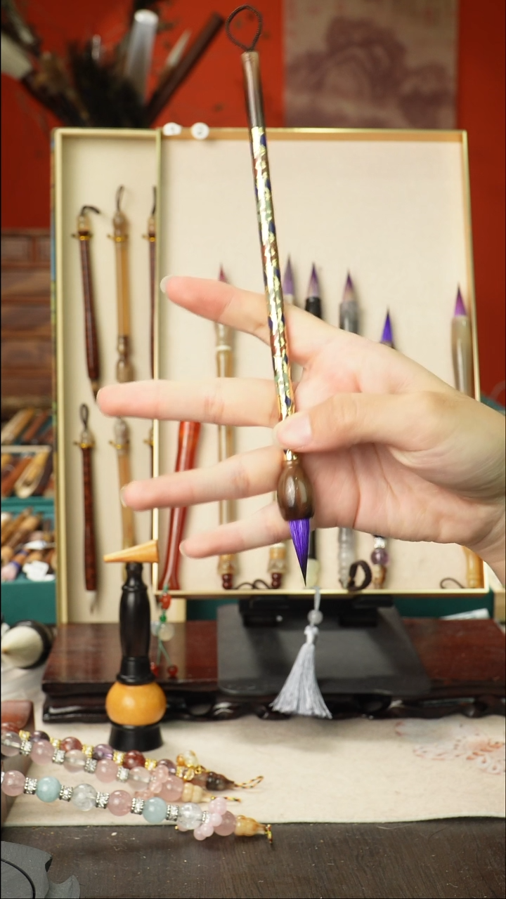 孤品高货毛笔链接 清水试笔 蘸墨不退