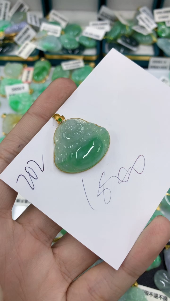 【闪购商品】翡翠颈饰18K金镶嵌号链接11111