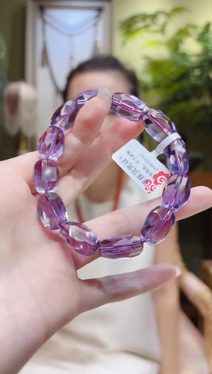 【闪购商品】水晶手串未镶嵌切割面紫水晶手串