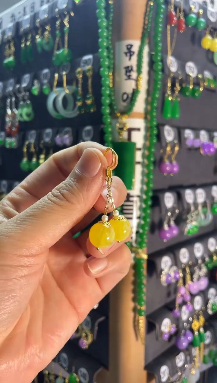 【闪购商品】翡翠耳饰银S925镶嵌303....