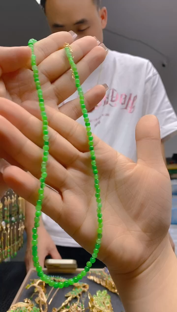 【闪购商品】翡翠耳饰合金235翡翠锁骨链