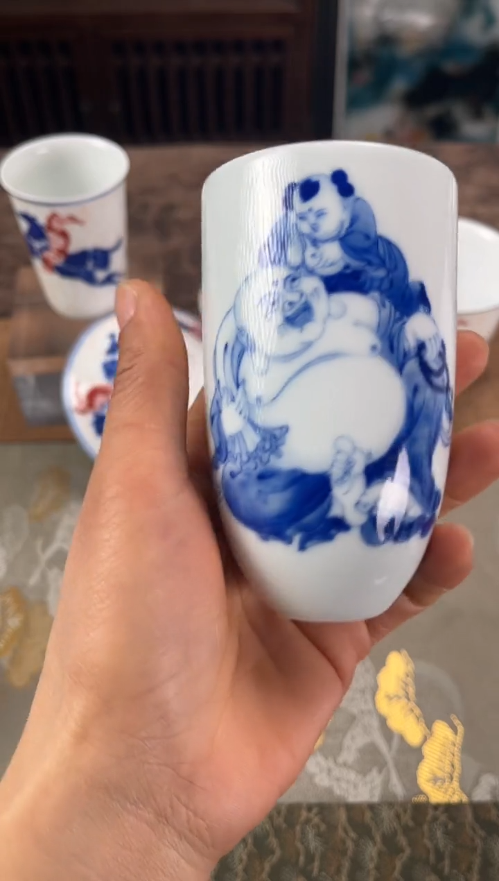 【闪购商品】景德镇文祥窑手工釉下彩陶瓷单杯