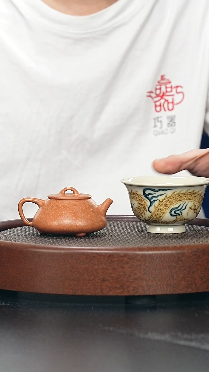 茶壶紫砂小平盖-黄降破-全手工无添加-110cc