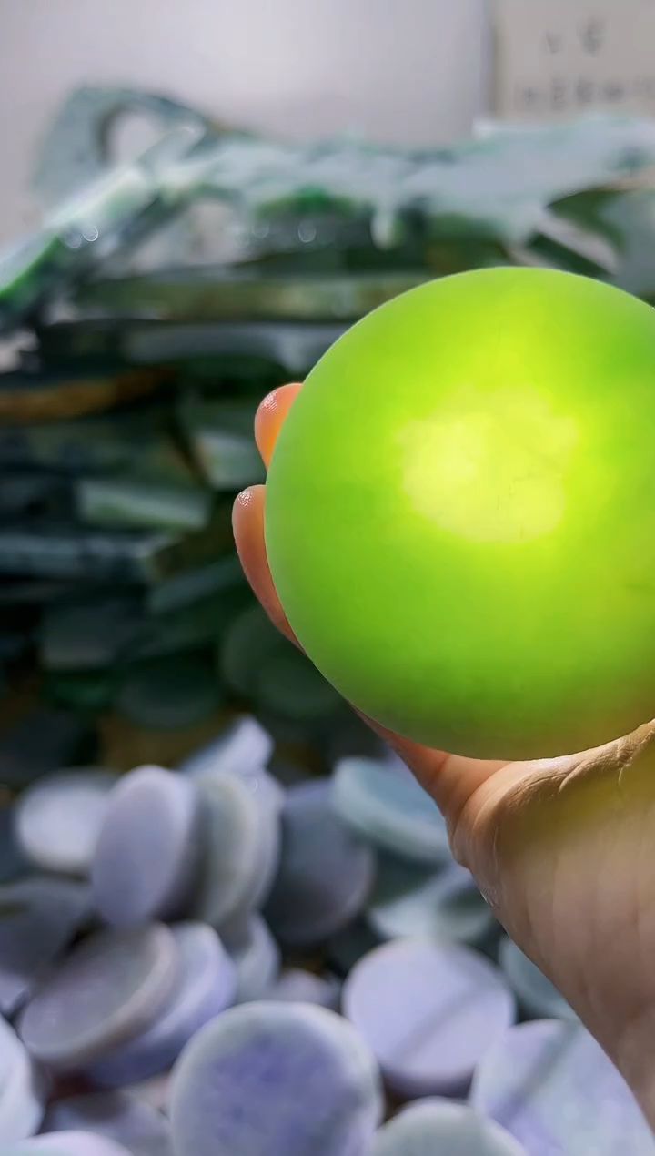 翡翠散珠缅甸翡翠A货柠645