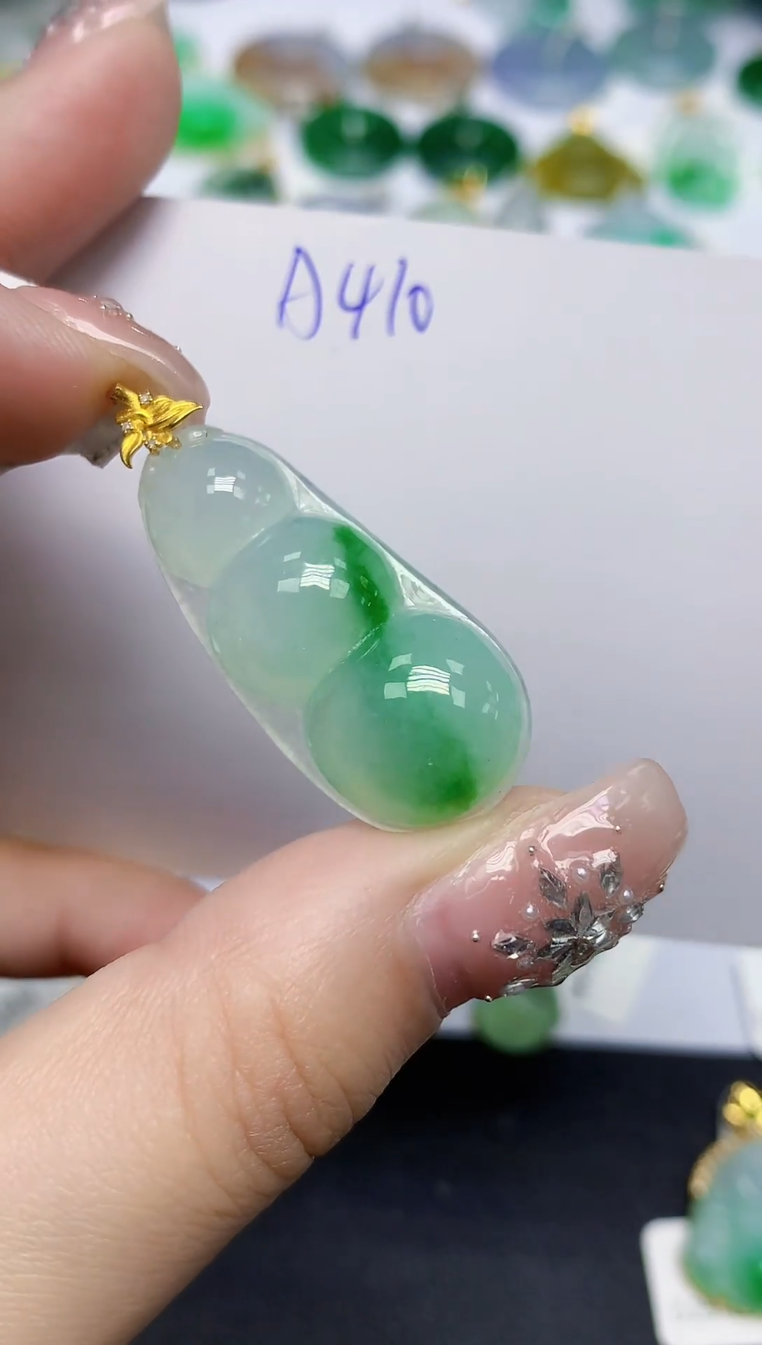 颈饰18K金镶嵌翡翠天然缅甸翡翠A货翡翠百元以上9元证书费自理