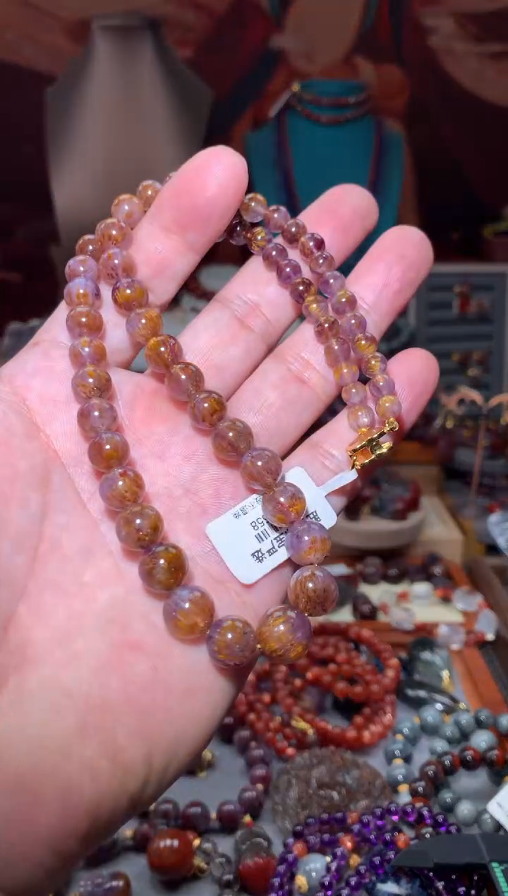 未镶嵌珠宝半成品水晶美**生极光紫钛塔链