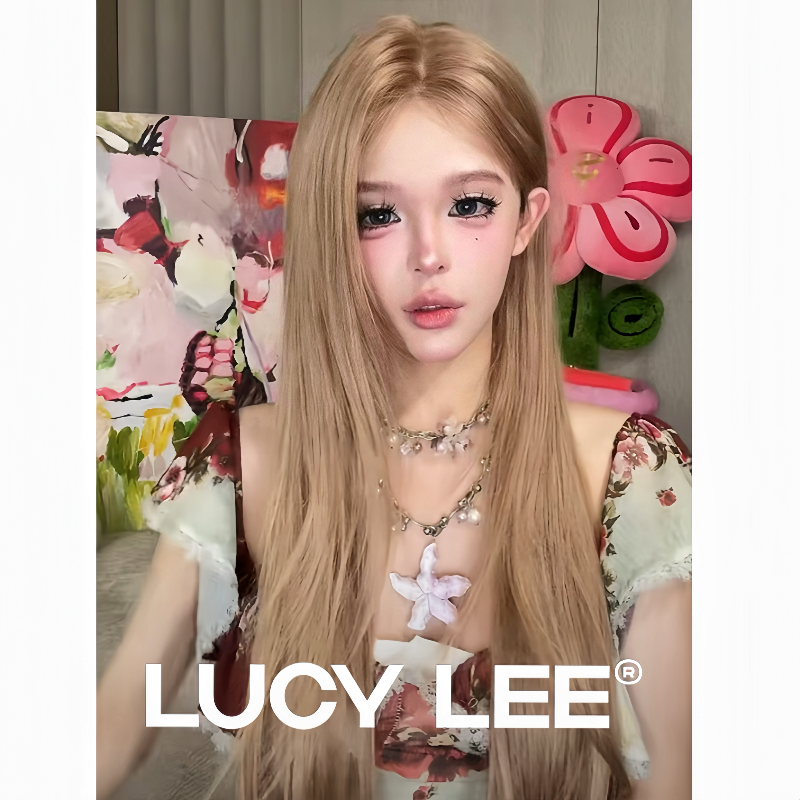 LUCYLEE【免戴发网免修剪的假发-奶茶灰金】精修奶茶灰金假发女头套