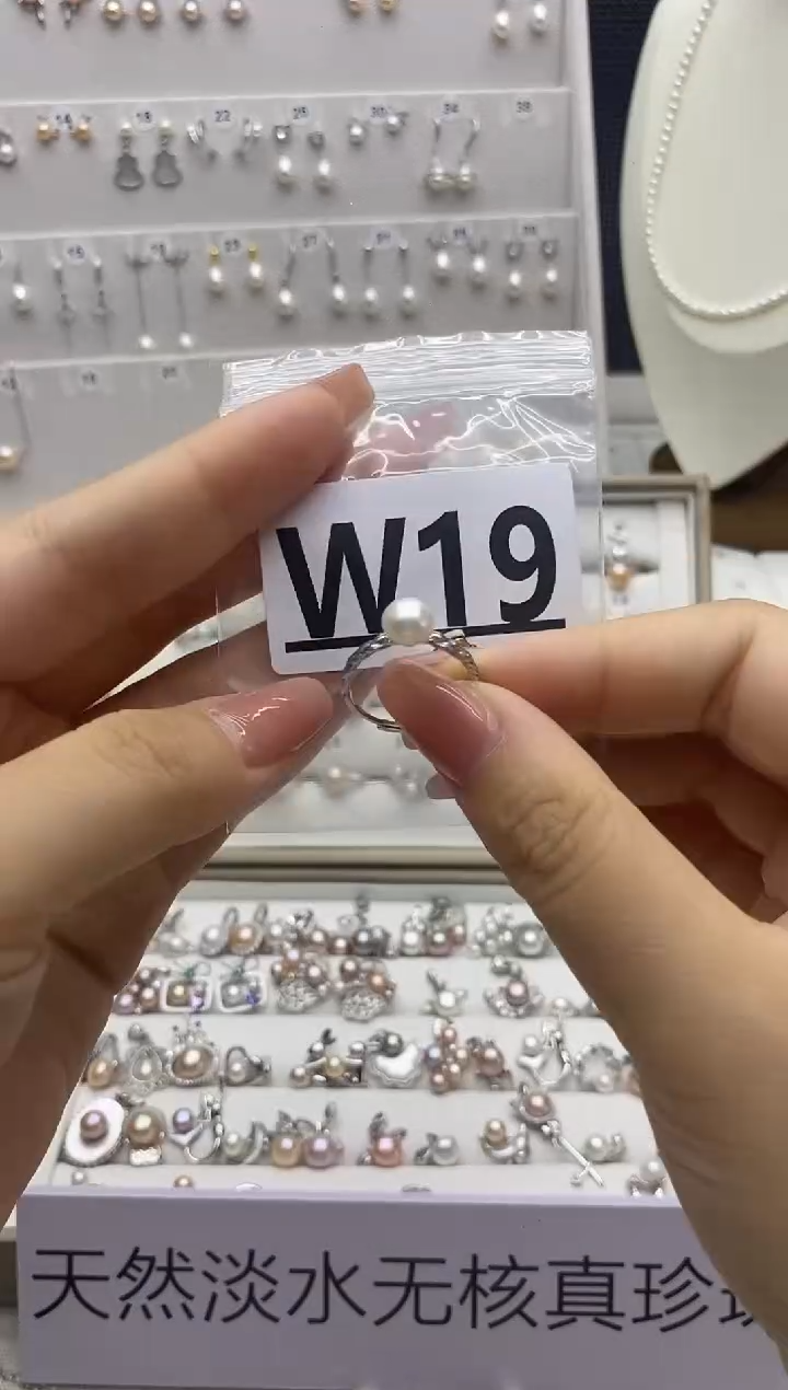 淡水珍珠珠宝奇石银S925镶嵌吹****风W19