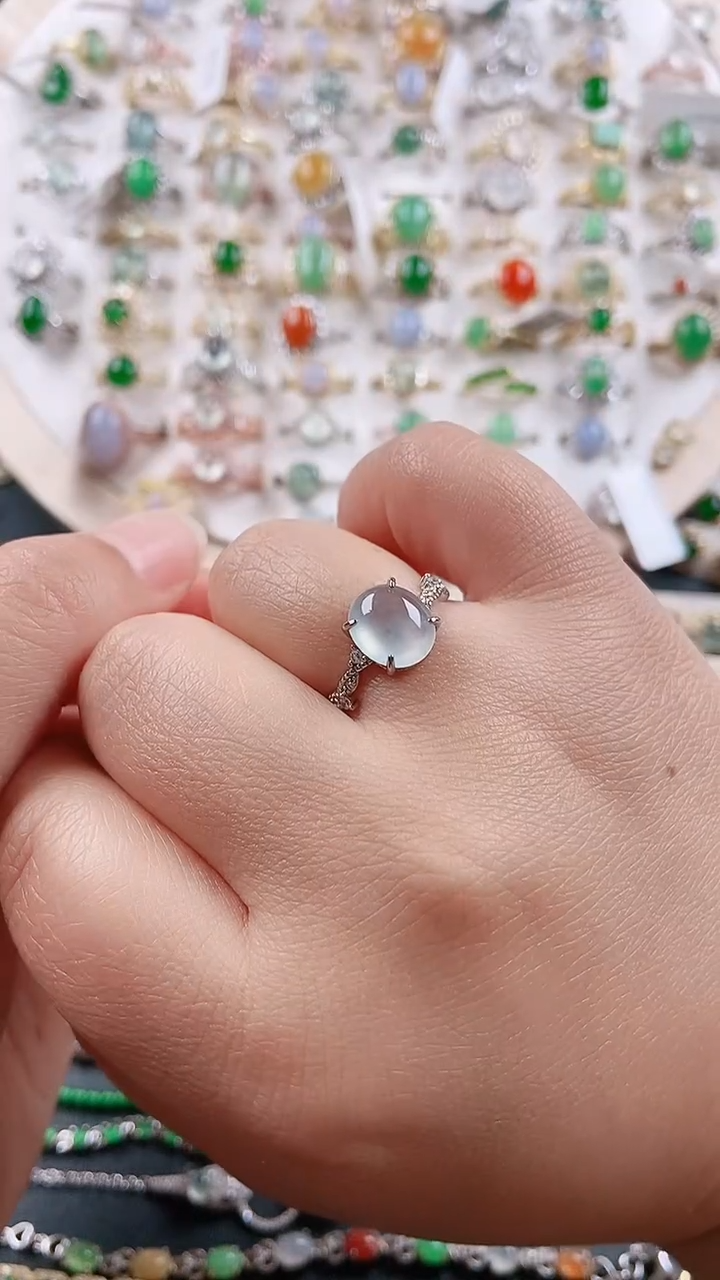【闪购商品】翡翠戒指银S925镶嵌1111