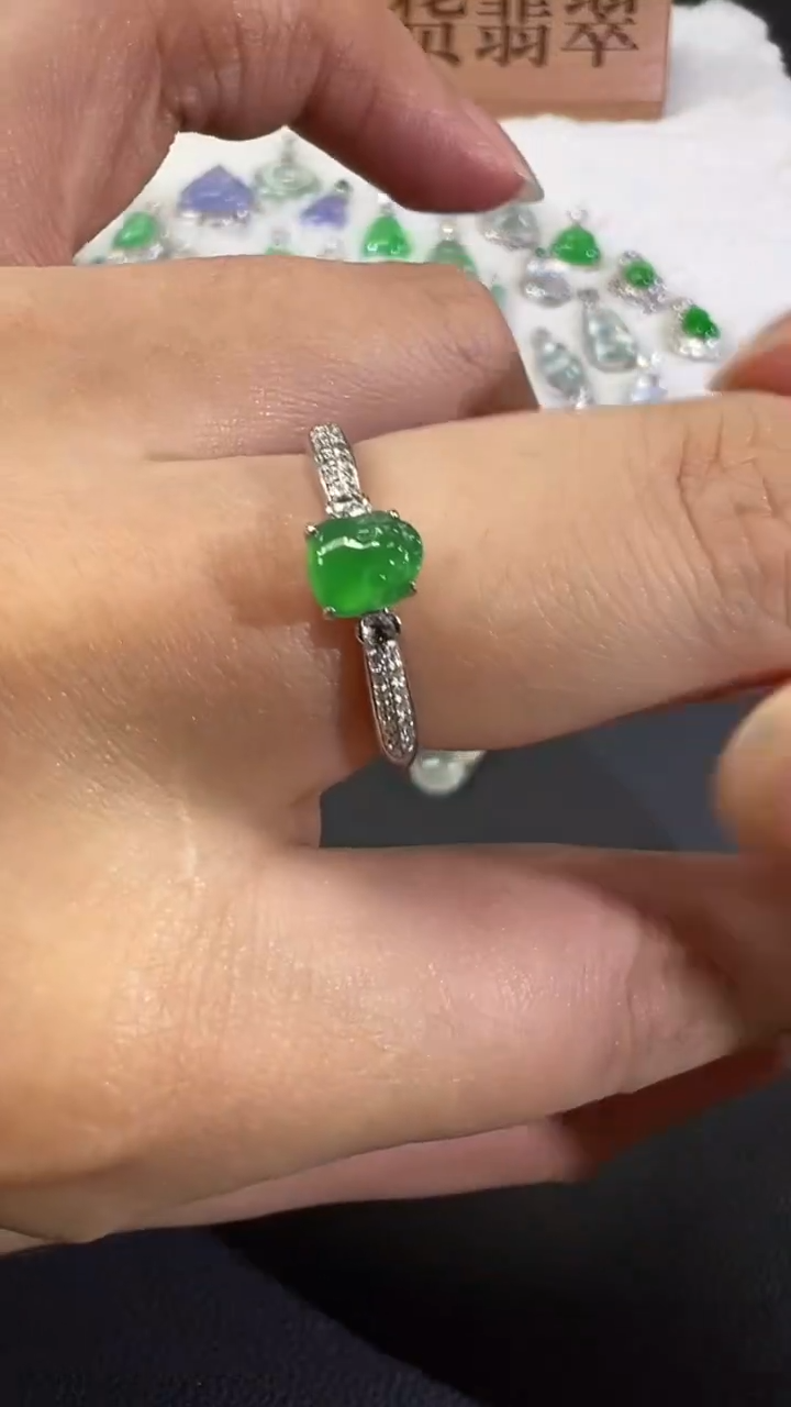 18K金镶嵌戒指翡翠A117|2980