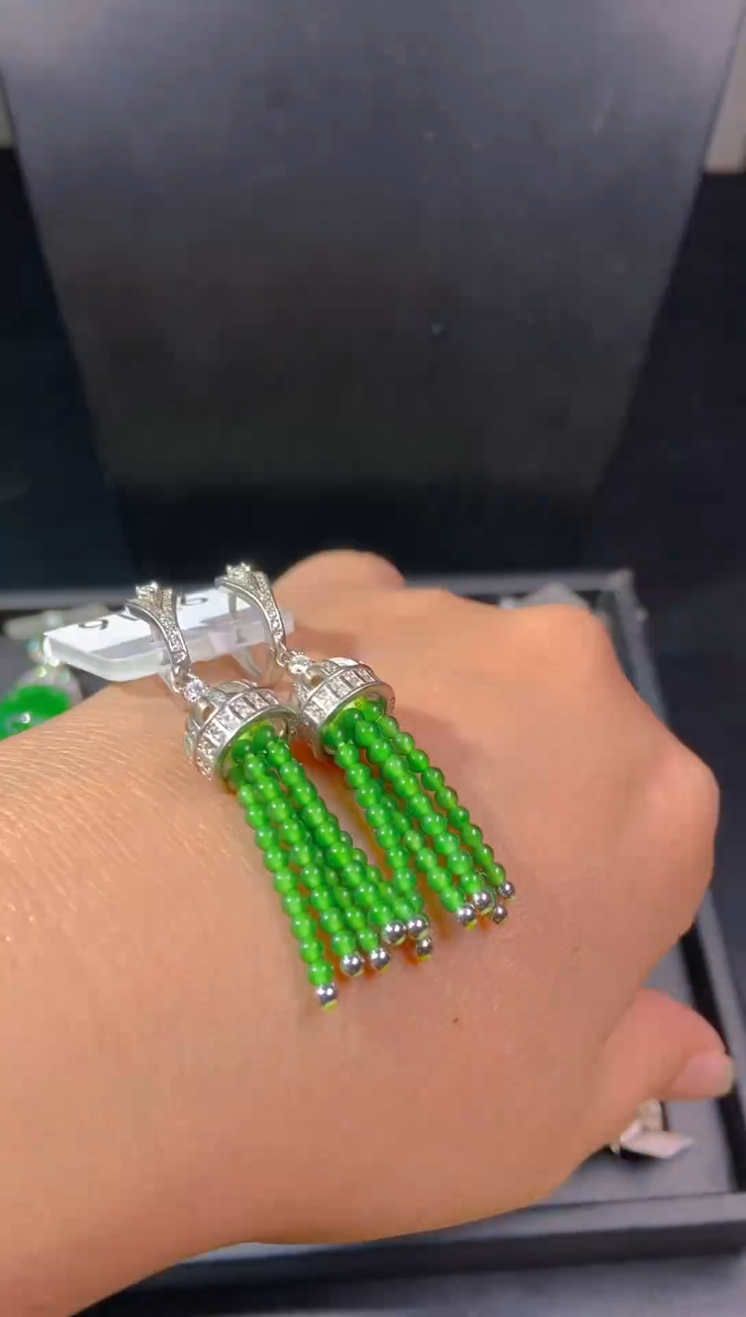 【闪购商品】翡翠耳坠未镶嵌天然翡翠A货103