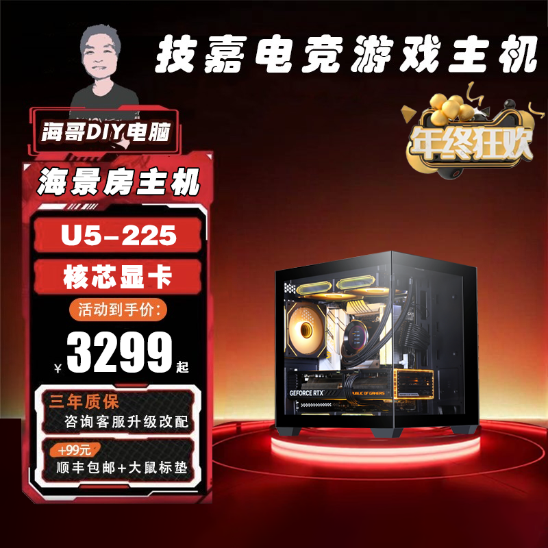 【海哥双旦狂欢】225F/230F/225+RTX 5060/核芯显卡/办公电竞海景房