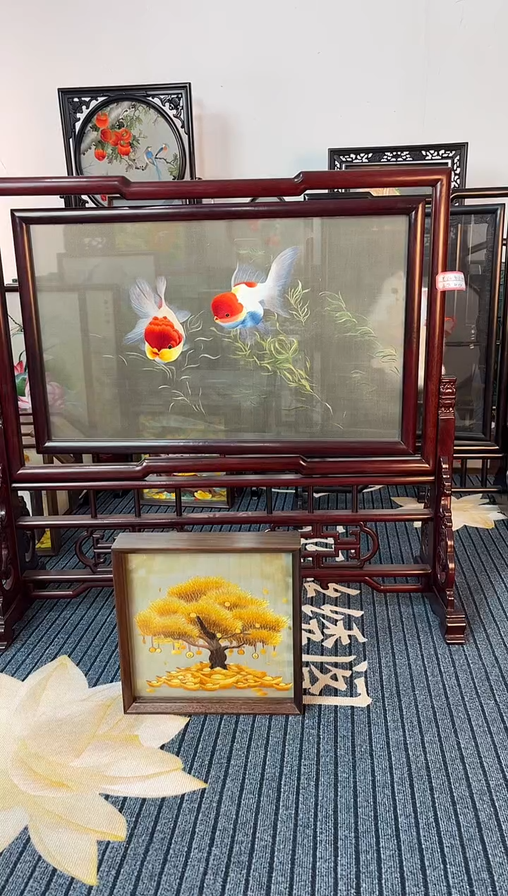 织绣纯手工刺绣摆件