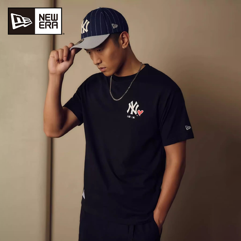 New EraxMLB纽约洋基队和洛杉矶道奇队联名夏季印花圆领短袖T恤