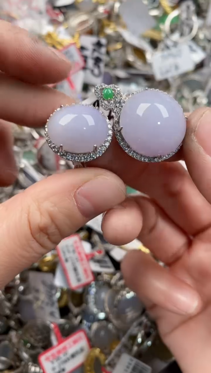 银S925镶嵌戒指翡翠555   2