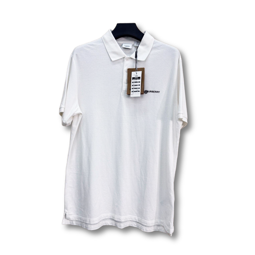休闲春夏服装二奢 胶条logo 白色polo衫/L/普拉达短袖t恤男