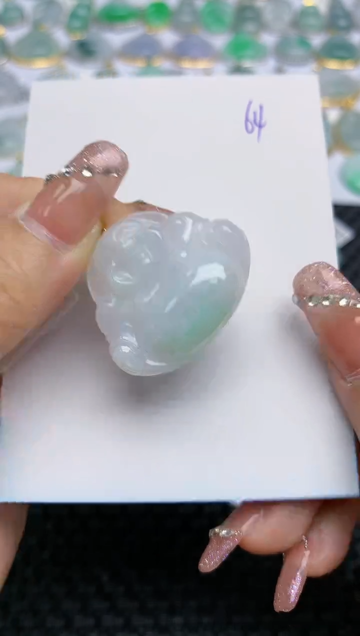 【闪购商品】翡翠颈饰18K金镶嵌天然A货翡翠 64