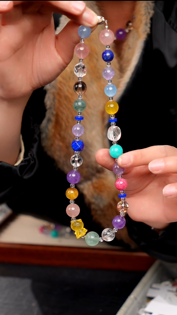 水晶摆件未镶嵌天然多宝水晶项链05