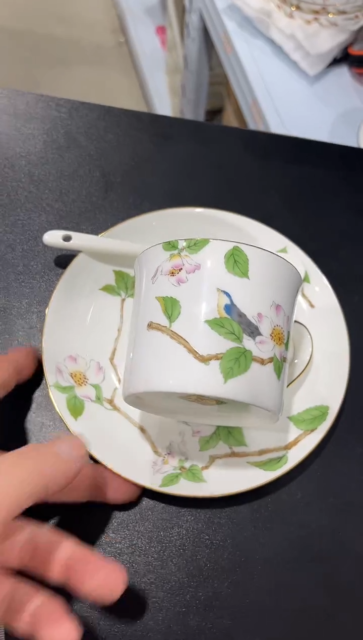 杯子骨瓷（简装）咖啡杯碟一套+小勺