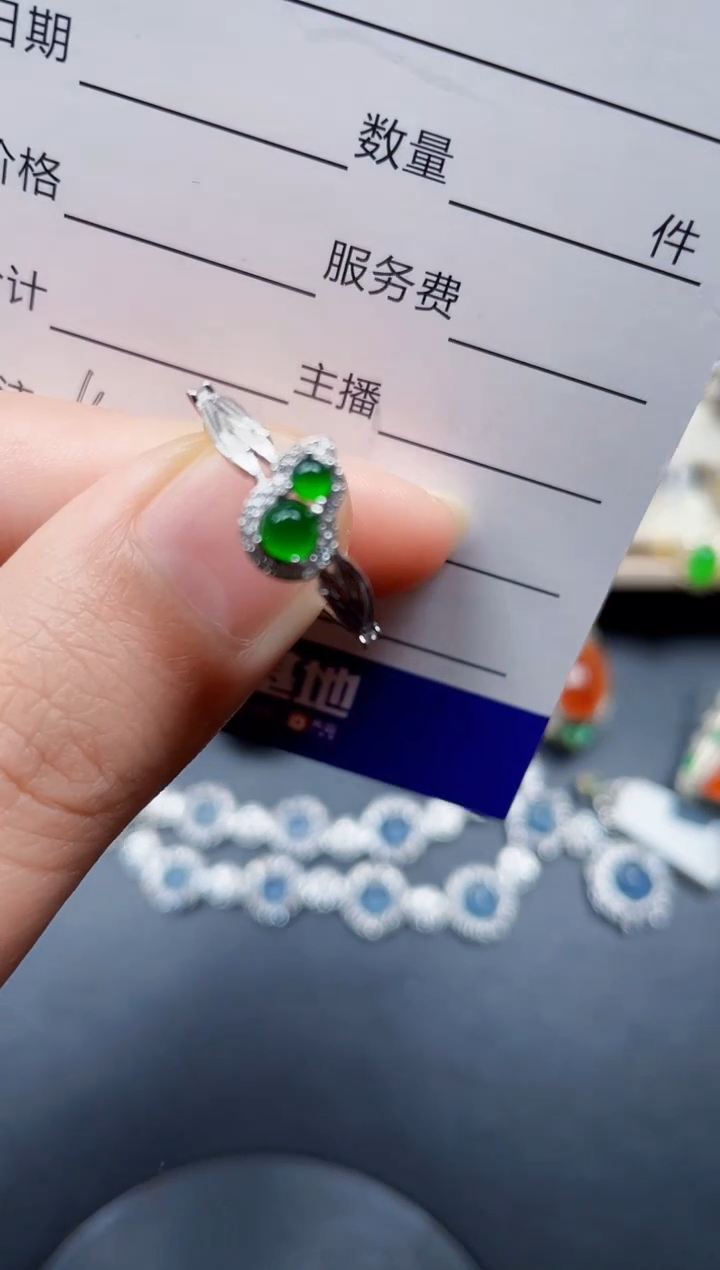 银S925镶嵌戒指翡翠165