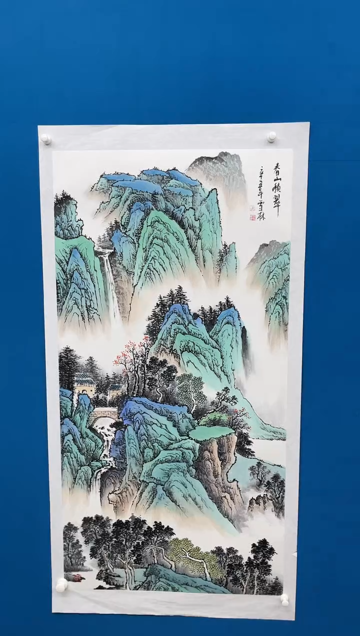 【闪购商品】国画张-金色华章原作山水/无框/W带画册