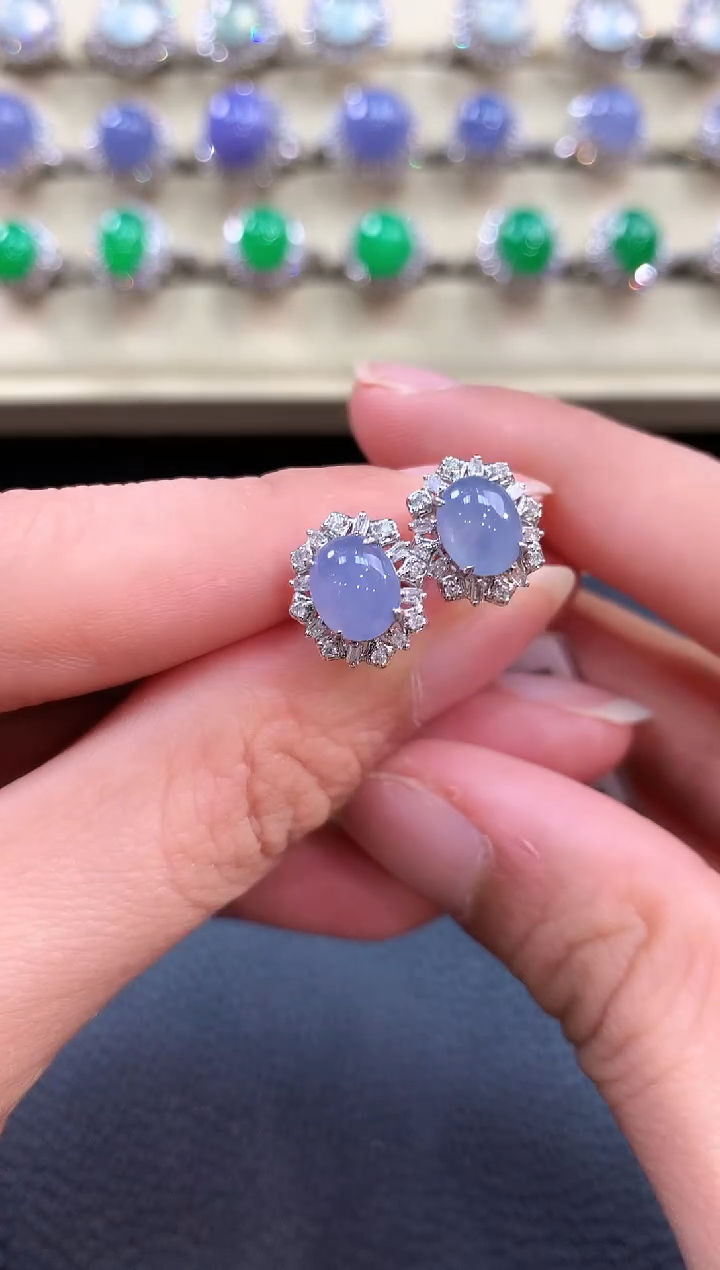 【闪购商品】翡翠耳饰18K金镶嵌n100       1