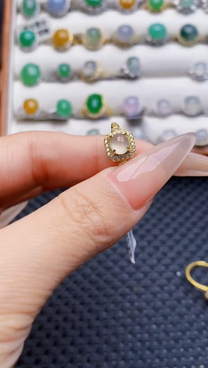 银S925镶嵌戒指翡翠4318