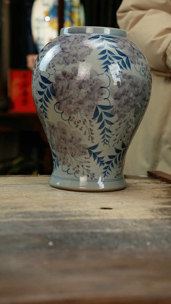 【闪购商品】瓷片景德镇纯手工釉下彩精品花瓶