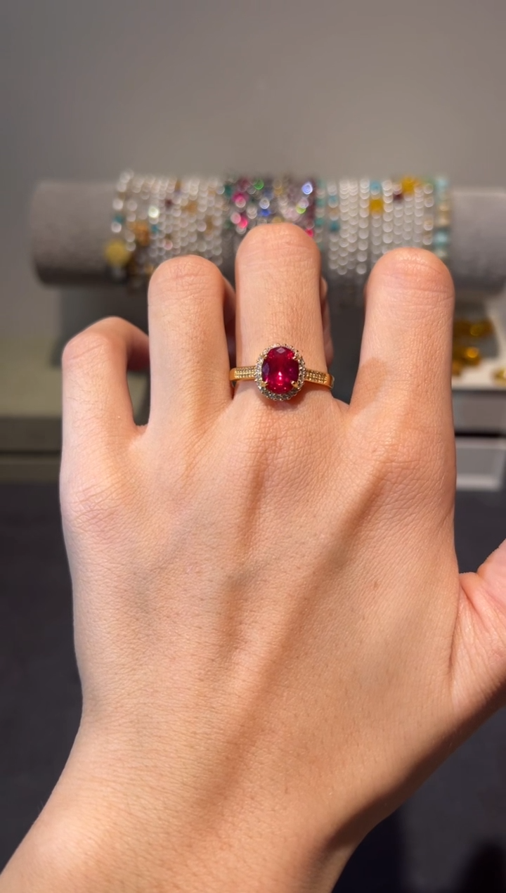 【闪购商品】红宝石戒指银S925镶嵌156351232