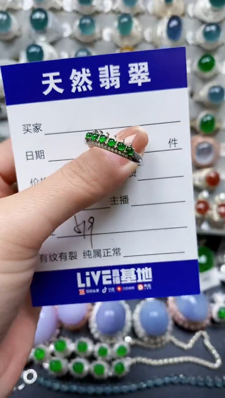 【闪购商品】翡翠戒指银S925镶嵌0519
